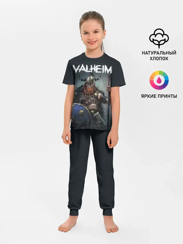 Детская пижама с брюками с принтом «Valheim»