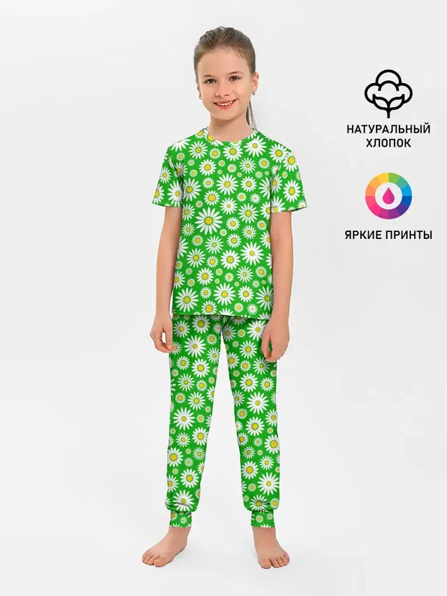 Ромашки на зелёном фоне