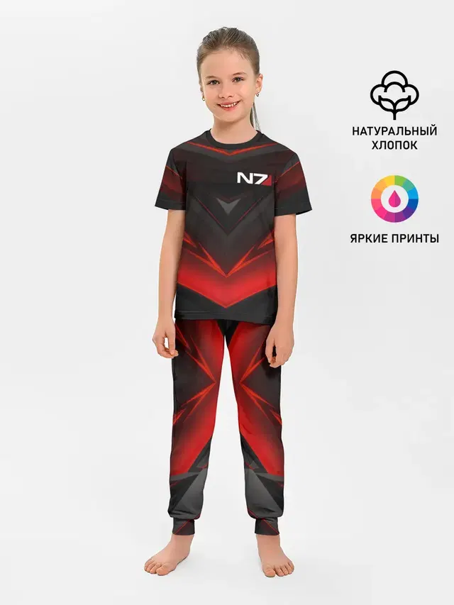 Детская пижама с брюками с принтом «ME — MASS EFFECT N7»