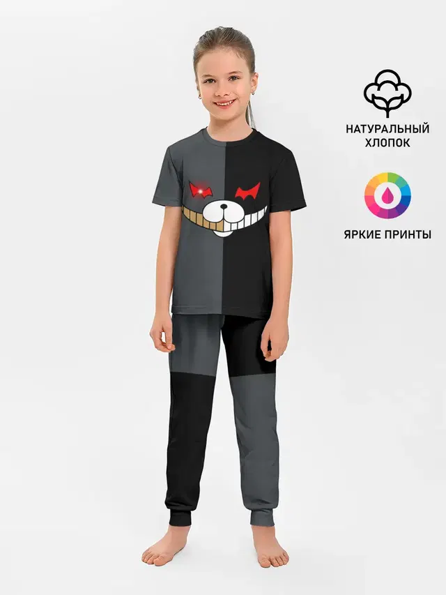 Детская пижама с брюками с принтом «KUROKUMA x MONOKUMA»