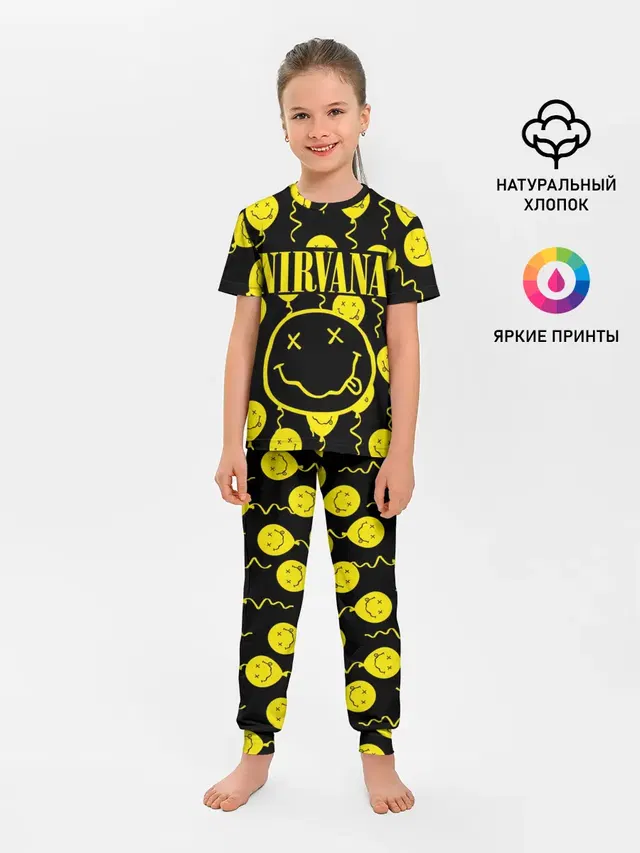 Детская пижама с брюками с принтом «Nirvana»