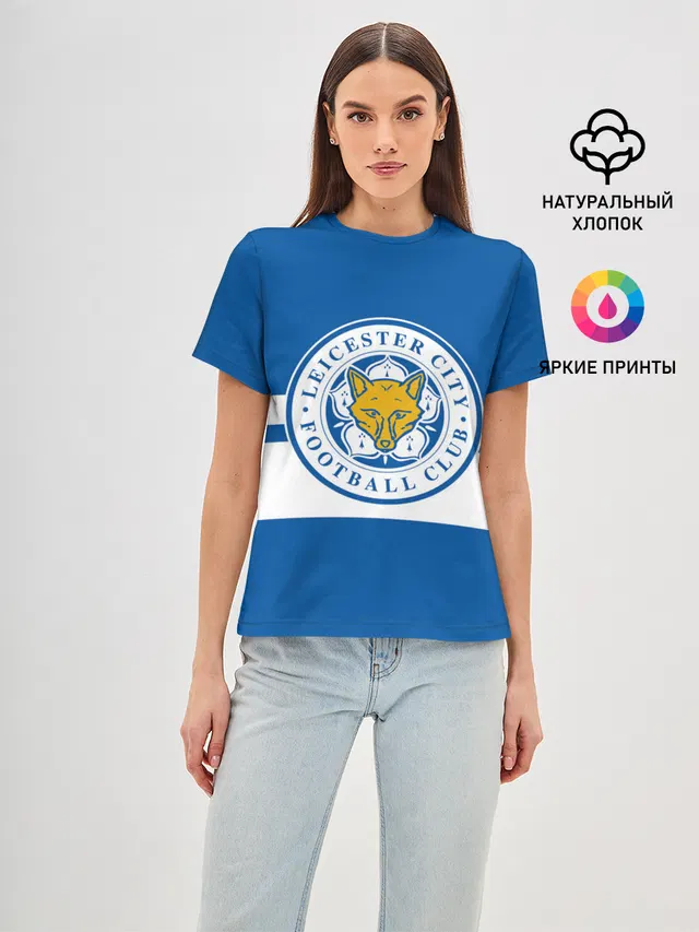 Женская базовая футболка с принтом «Leicester City»