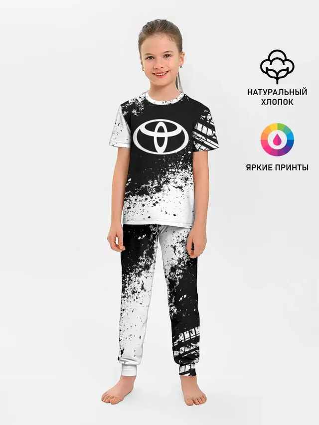 Детская пижама с брюками с принтом «Тойота — Toyota abstract sport»