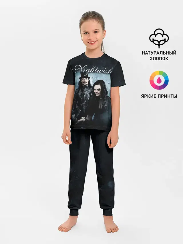 Детская пижама с брюками с принтом «Музыкальная группа — NIGHTWISH»