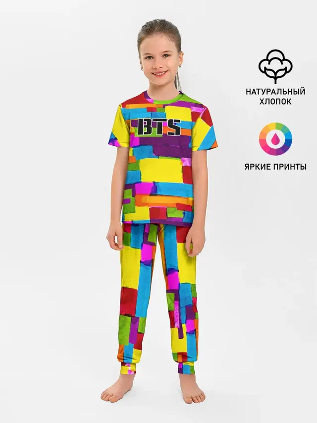 Детская пижама с брюками с принтом «BTS»