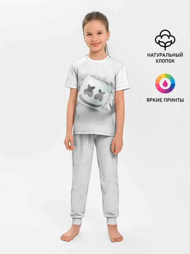 Детская пижама с брюками с принтом «Marshmello»