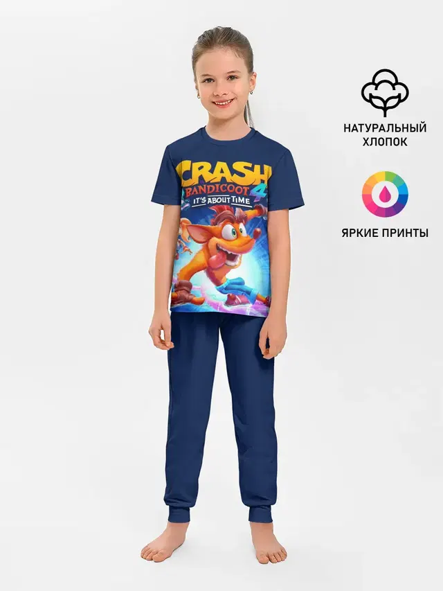 Детская пижама с брюками с принтом «Игры — Crash Bandicoot»
