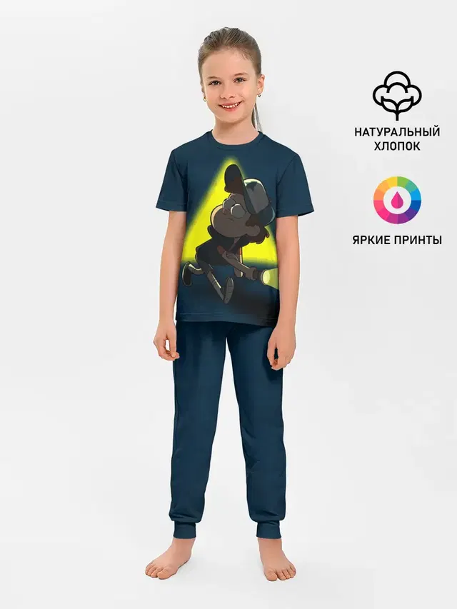 Детская пижама с брюками с принтом «Гравити Фолз — Dipper and yellow triangle»