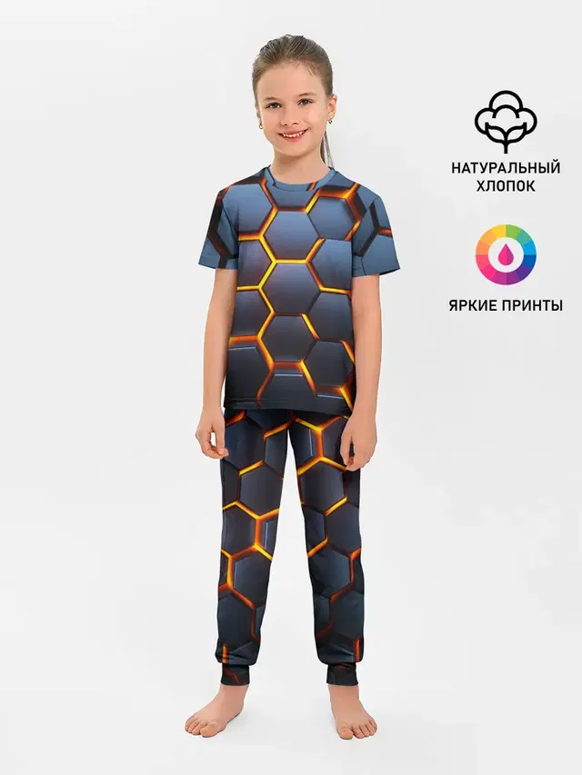 Детская пижама с брюками с принтом «3D Бронь»