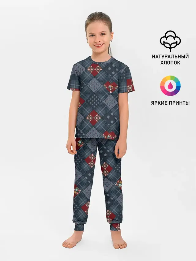 Синий джинсовый плед