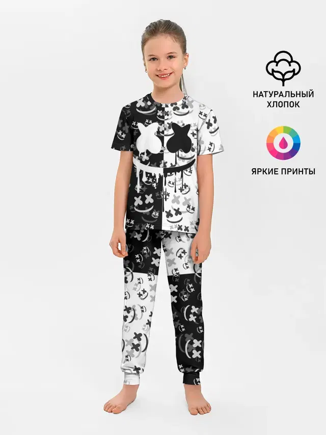 Детская пижама с брюками с принтом «Marshmello — Fortnite & Marshmello»