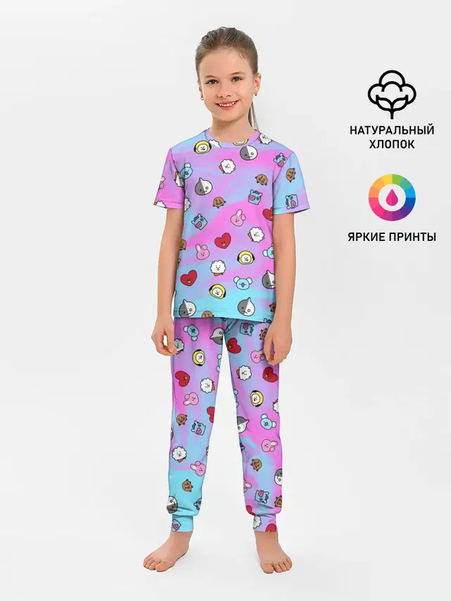 Детская пижама с брюками с принтом «BTS — BT21»