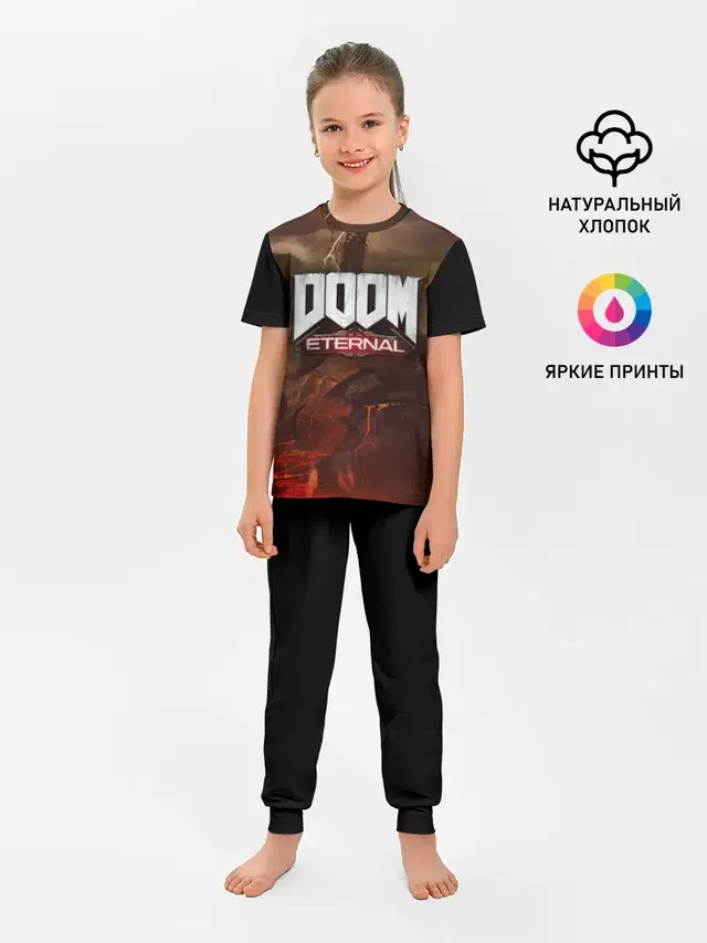 Детская пижама с брюками с принтом «Дум — DOOM Eternal»