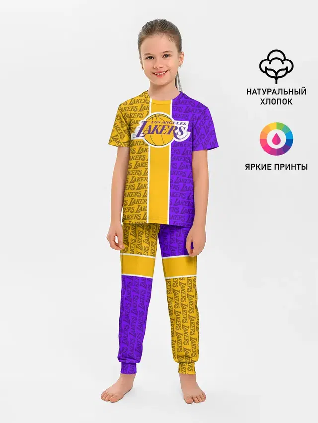 Детская пижама с брюками с принтом «Лейкерс — LA LAKERS»