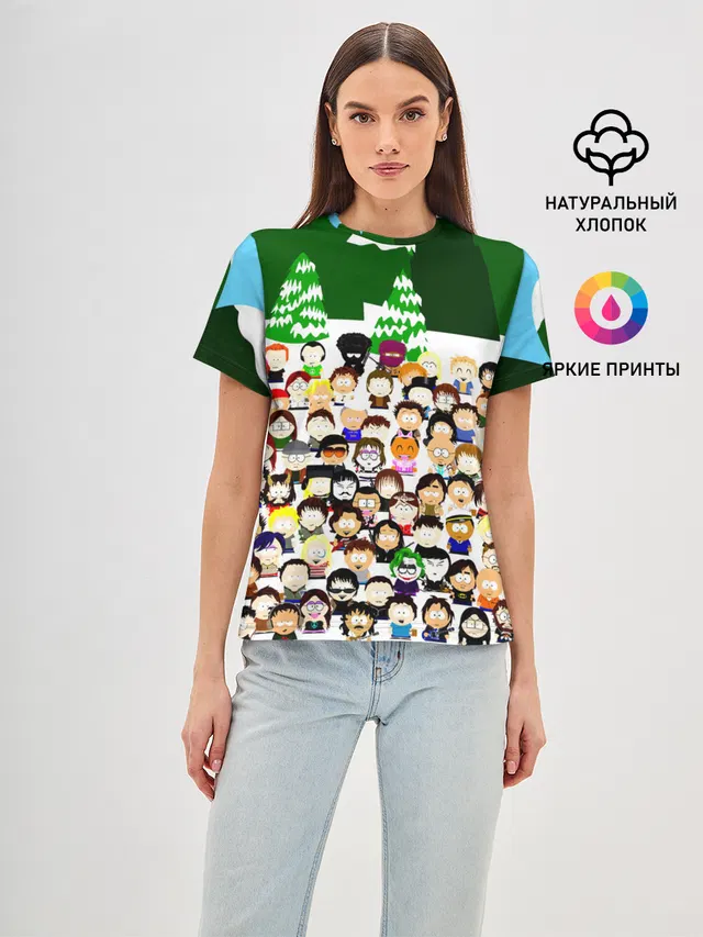Женская базовая футболка с принтом «South Park franchise»