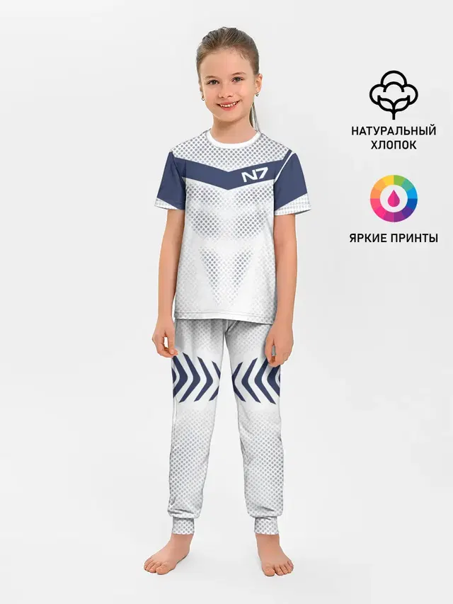 Детская пижама с брюками с принтом «Geometric design — Mass Effect N7»