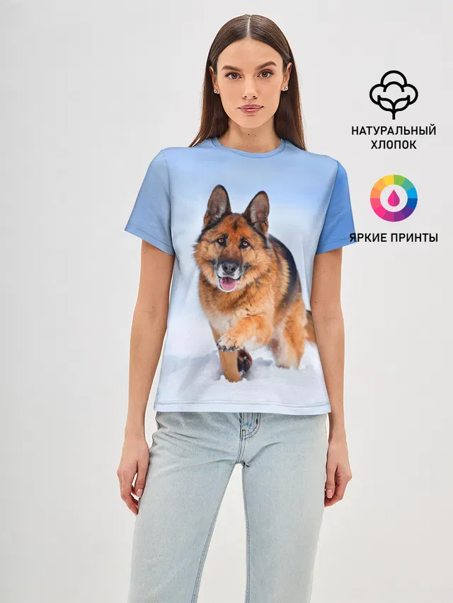 Овчарка и снег