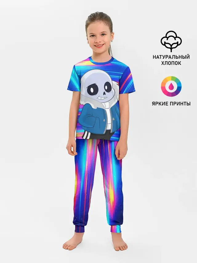 Детская пижама с брюками с принтом «Sans undertale Санс»