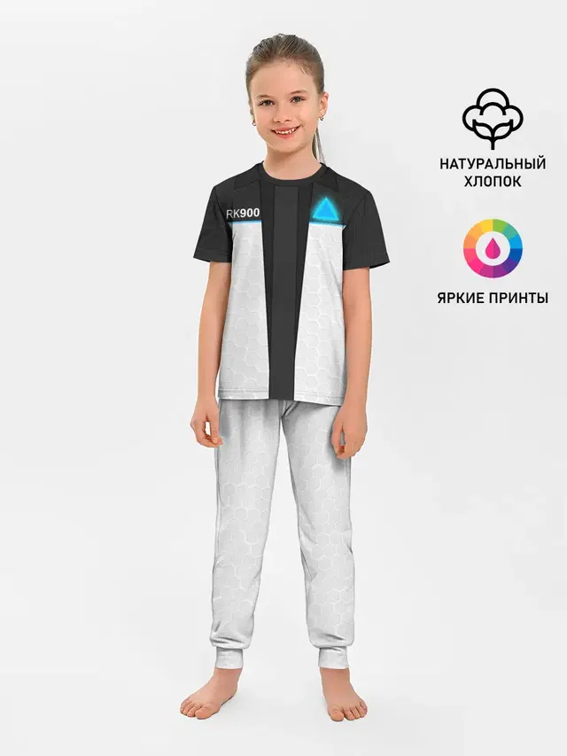 Детская пижама с брюками с принтом «Rk900 Rk-900 RK 900 — RK 900 CONNOR — РК 900 КОННОР»