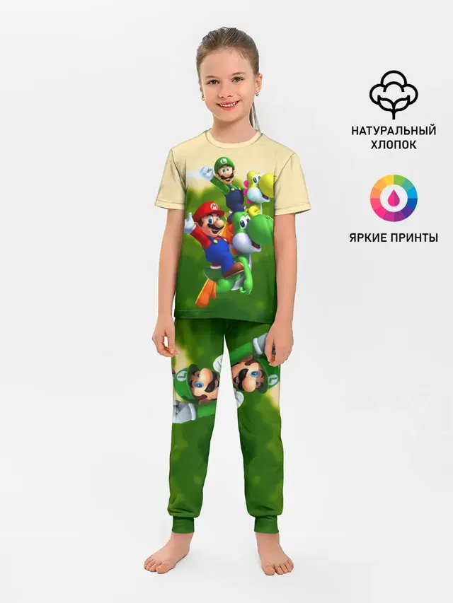 Детская пижама с брюками с принтом «Mario — 3DMario»