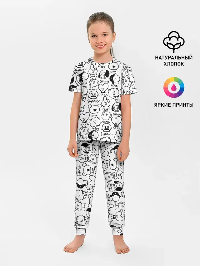 Детская пижама с брюками с принтом «BTS — BT21»