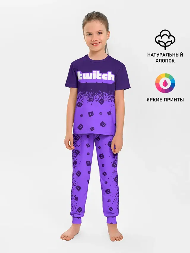 Детская пижама с брюками с принтом «Разные игры — TWITCH — ТВИЧ»