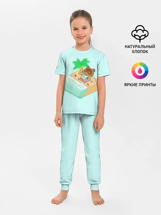Детская пижама с брюками с принтом «Beach Crossing»