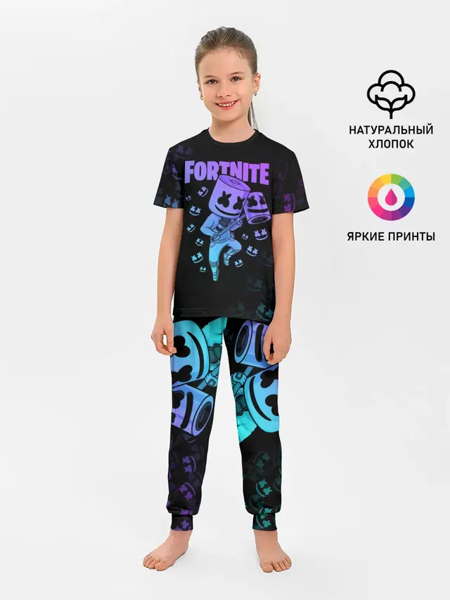 Детская пижама с брюками с принтом «Фортнайт — FORTNITE MARSHMELLO»