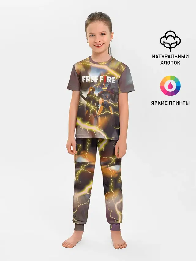 Детская пижама с брюками с принтом «Garena Free Fire — FREEFIRE — ФРИФАЕР»
