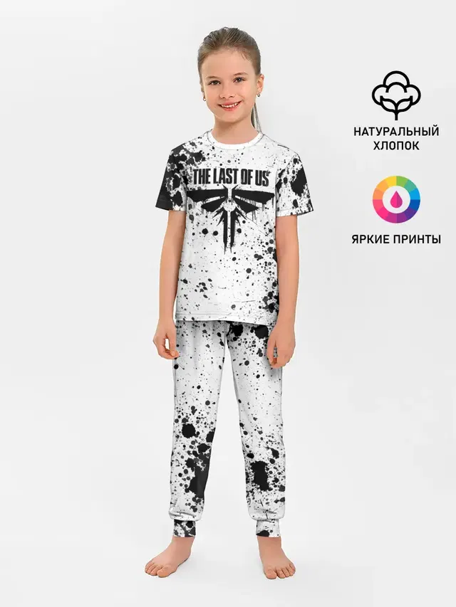 Детская пижама с брюками с принтом «Paint splash»
