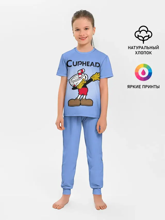 Детская пижама с брюками с принтом «Cuphead»