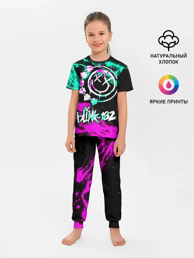 Детская пижама с брюками с принтом «Blink 182»