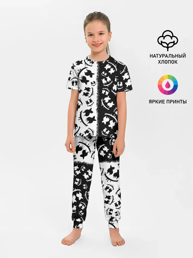 Детская пижама с брюками с принтом «Marshmello»