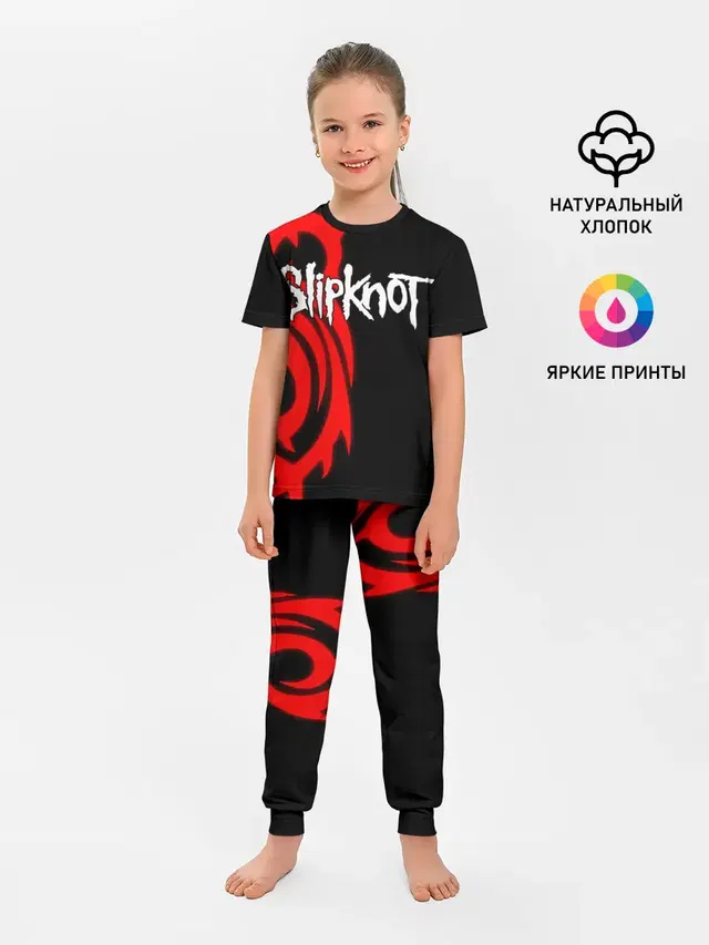Детская пижама с брюками с принтом «Slipknot S logo»