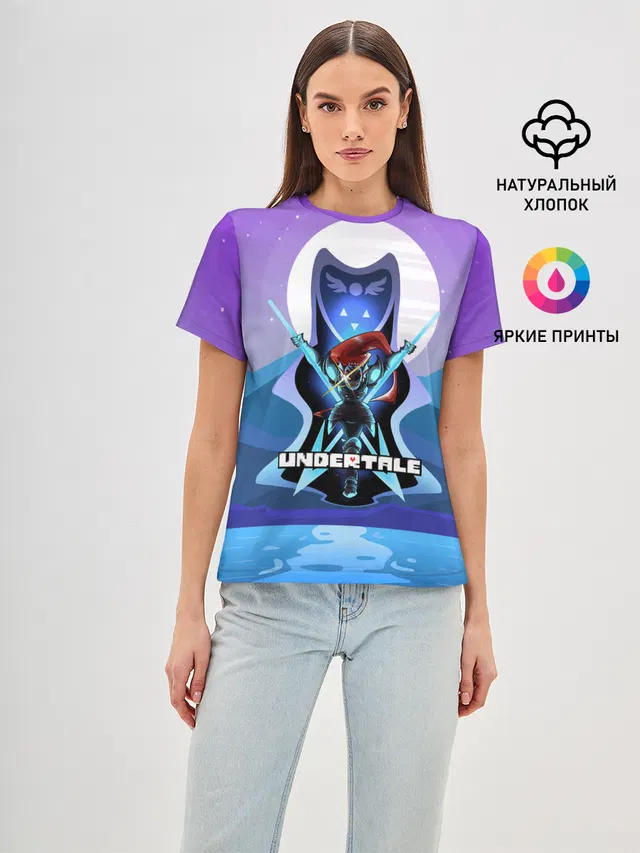 Женская базовая футболка с принтом «Undyne the Undying»