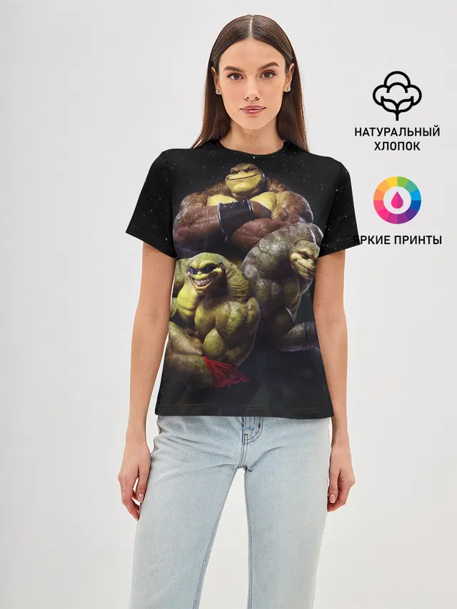 Женская базовая футболка с принтом «Retro Games — Battletoads»