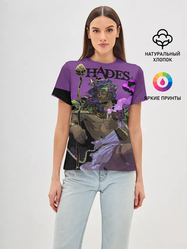 Женская базовая футболка с принтом «Hades - Дионис»