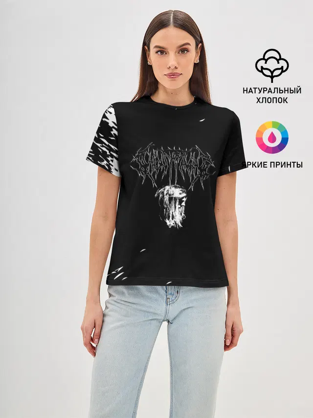 Женская базовая футболка с принтом «GHOSTEMANE»