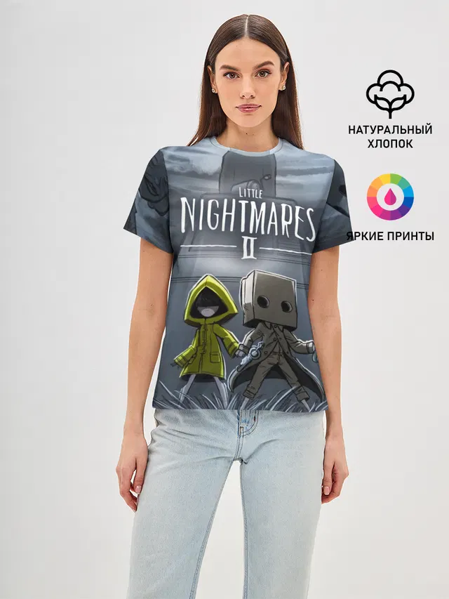 Женская базовая футболка с принтом «Little Nightmares — LITTLE NIGHTMARES 2»