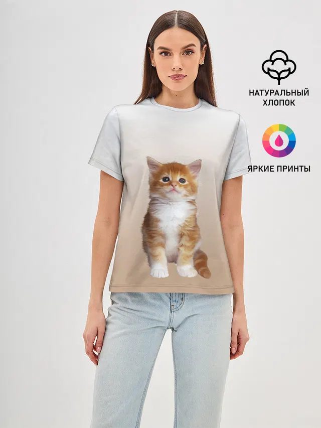 бело-рыжий котенок реализм