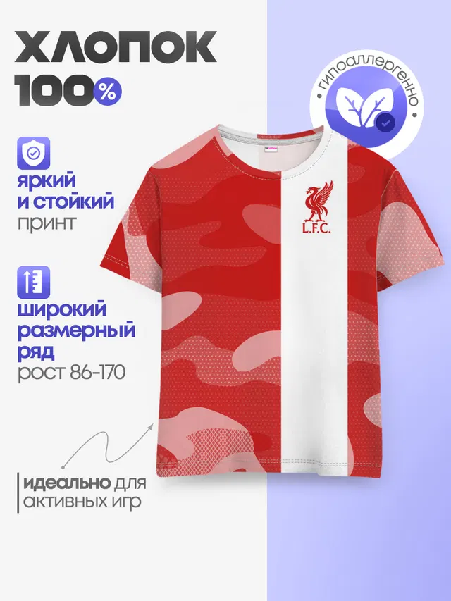 Детская базовая футболка с принтом «Ливерпуль — Liverpool F.C.»