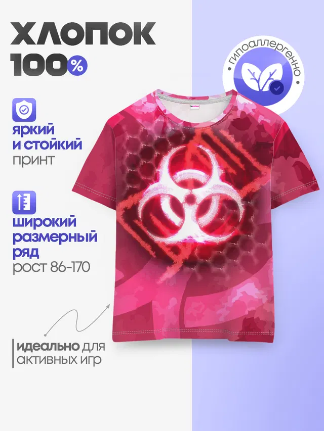 Детская базовая футболка с принтом «Разные игры — Plague Inc LC»