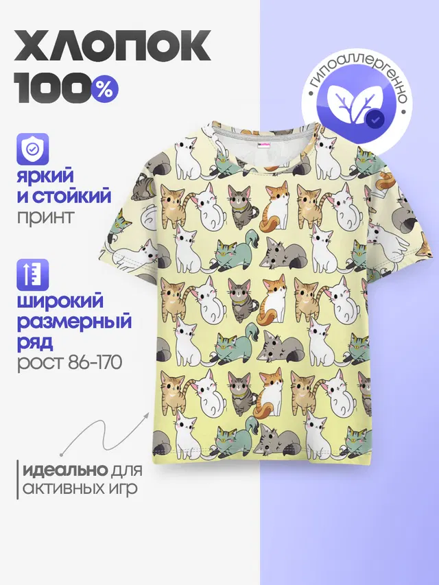 мультяшные котики на желтом мя