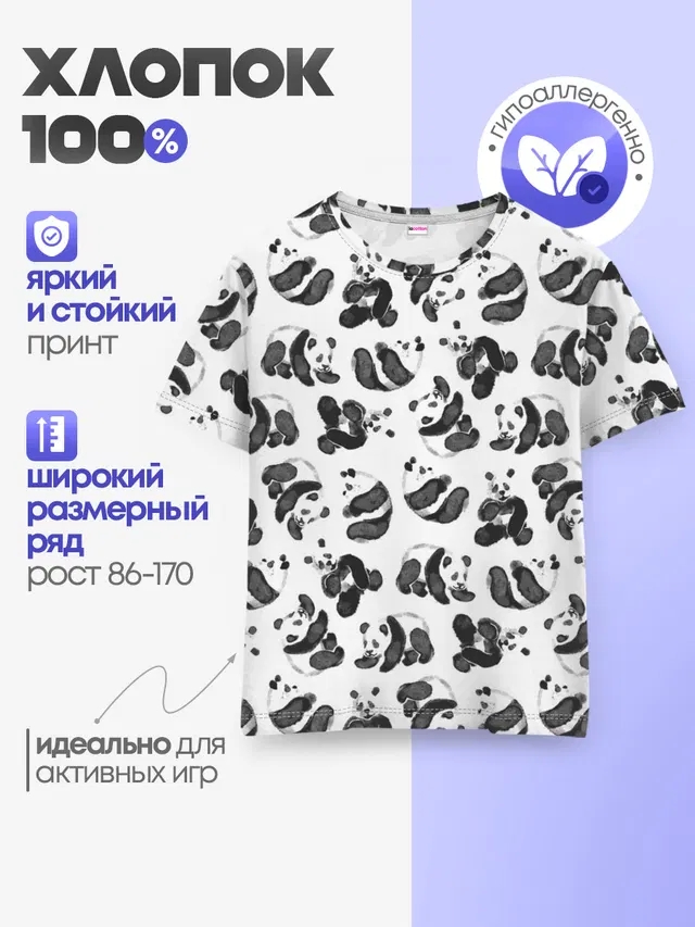 Акварельные панды паттерн