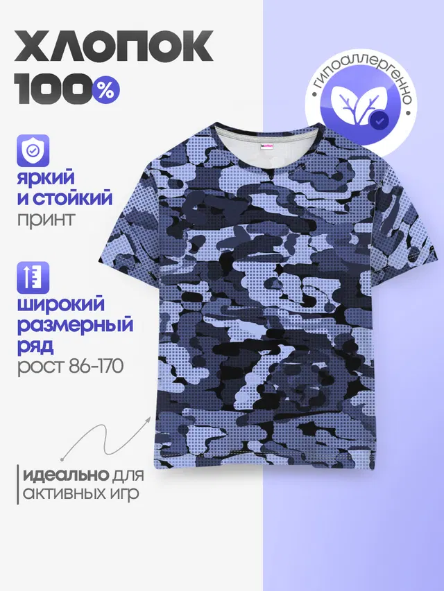 Синий камуфляж в клетку