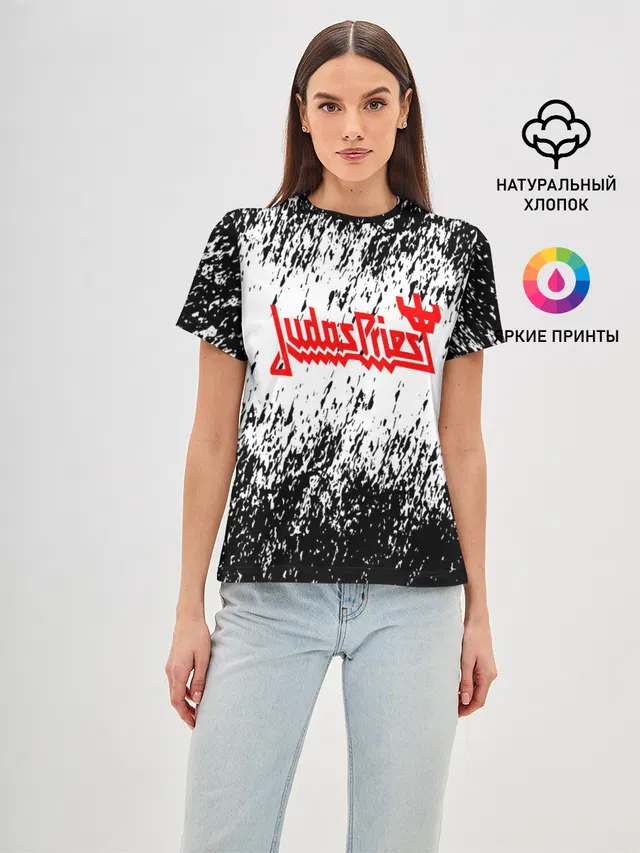 Женская базовая футболка с принтом «Grunge texture»