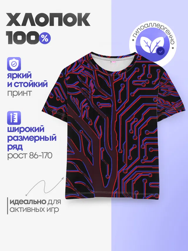 Детская базовая футболка с принтом «Cyberpunk 2077»