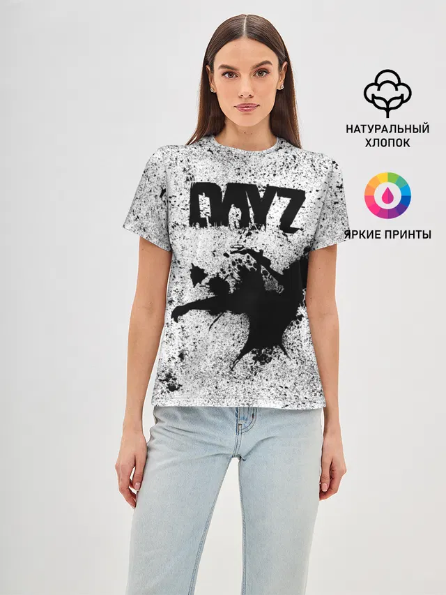Женская базовая футболка с принтом «Zombie»
