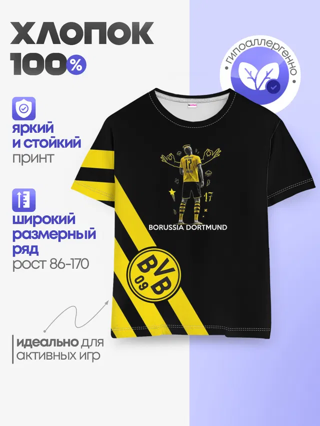 Детская базовая футболка с принтом «Borussia — Холанд Боруссия»