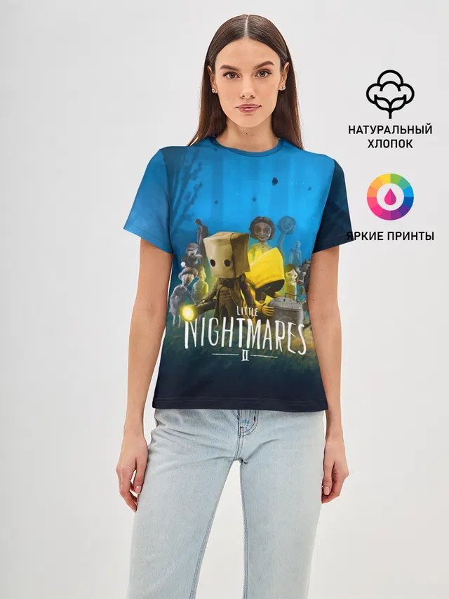 Женская базовая футболка с принтом «Little Nightmares — LITTLE NIGHTMARES 2»